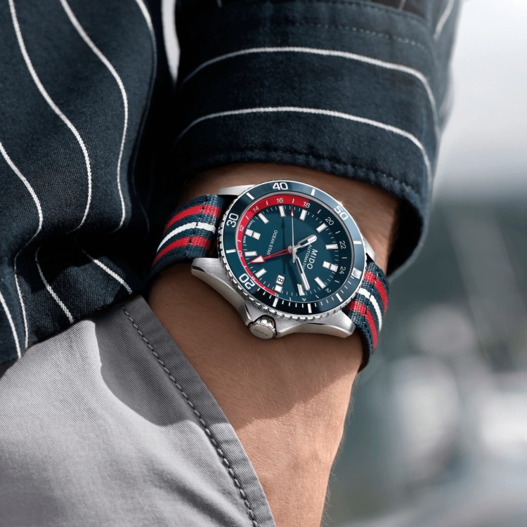 MIDO Ocean Star GMT M026.629.11.041.00 Automatico in Acciaio 44 mm Nero Lunetta ceramica Nera