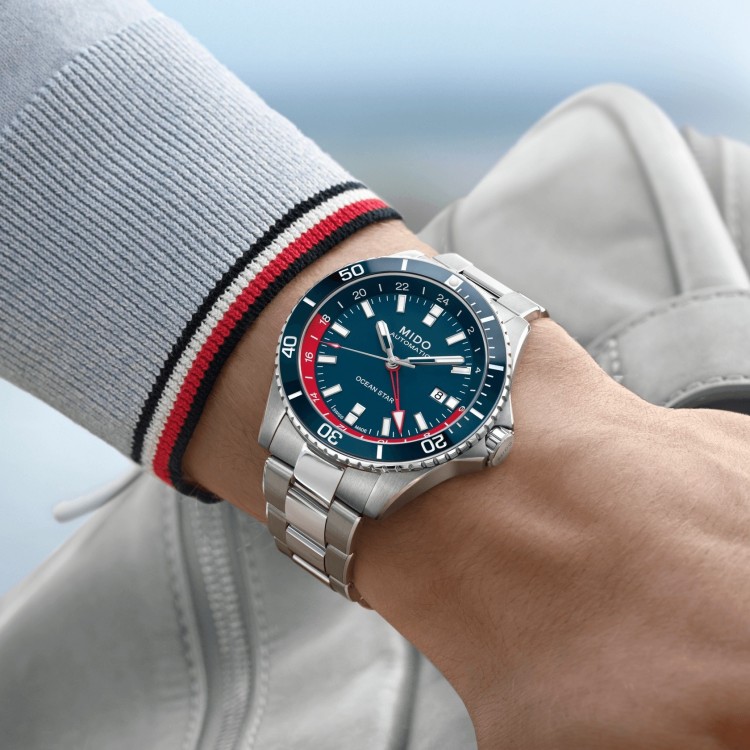 MIDO Ocean Star GMT M026.629.11.041.00 Automatico in Acciaio 44 mm Nero Lunetta ceramica Nera