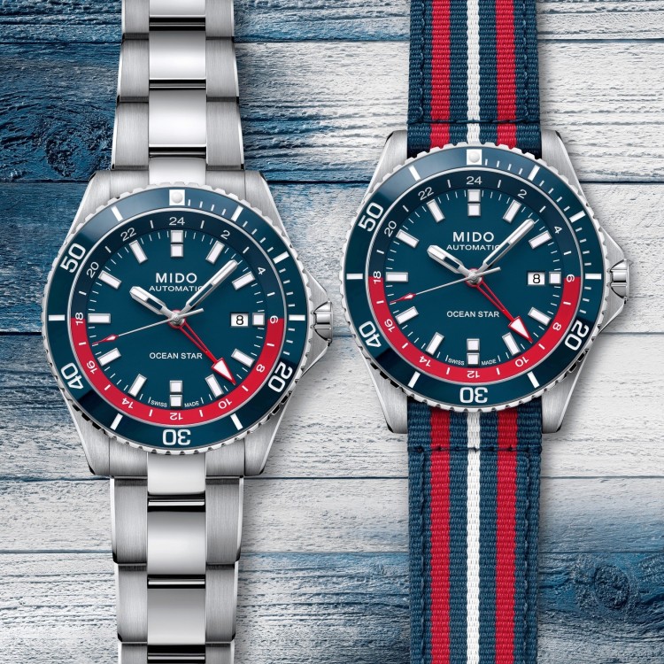 MIDO Ocean Star GMT M026.629.11.041.00 Automatico in Acciaio 44 mm Nero Lunetta ceramica Nera