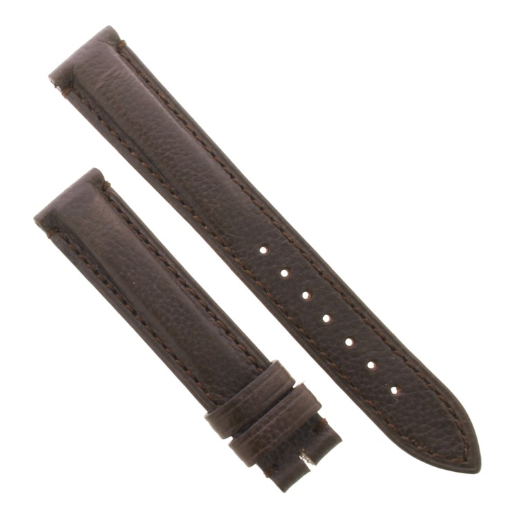 Cinturino Vitello Volanato Cucito a Mano Marrone opaco 18/16 mm bombatura 5,5 mm classico