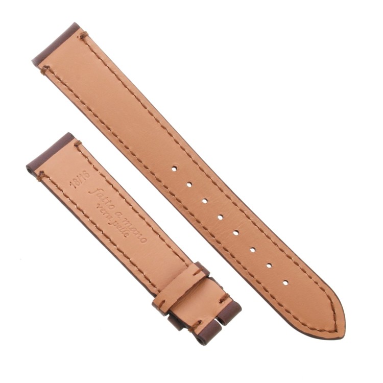 Cinturino Agnello Cucito a Mano Marrone opaco 18/16 mm classico