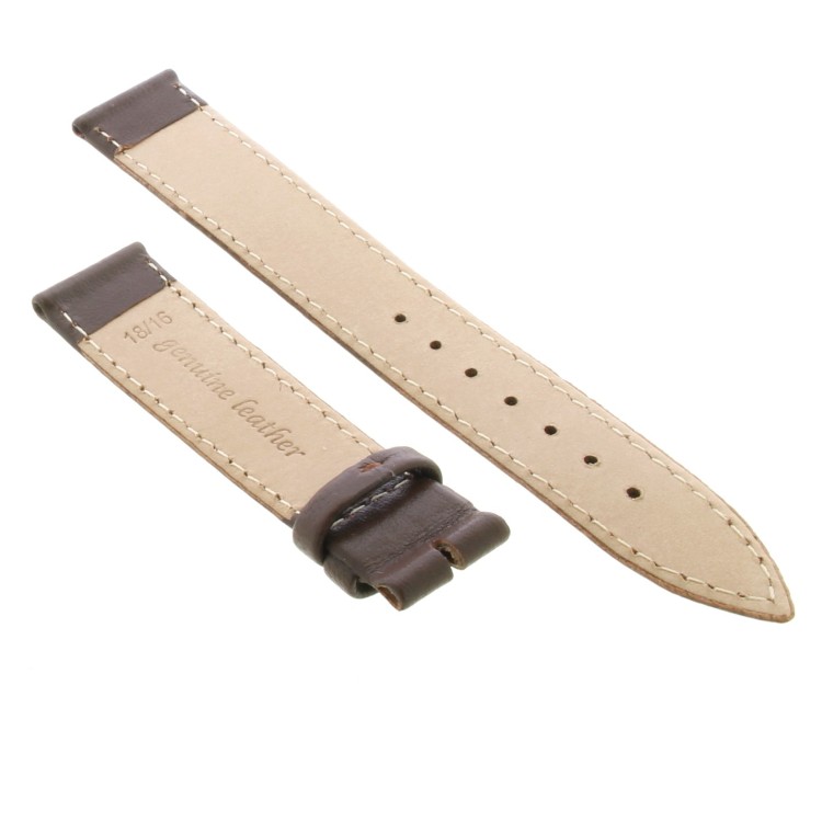 Cinturino Agnello Marrone opaco 18/16 mm Piatto classico