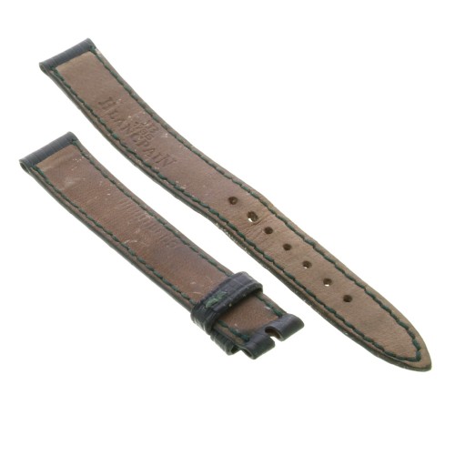 BLANCPAIN Cinturino Usato Lucertola Verde Scuro Opaco misure 15/12 mm B34B Presenta segni di usura