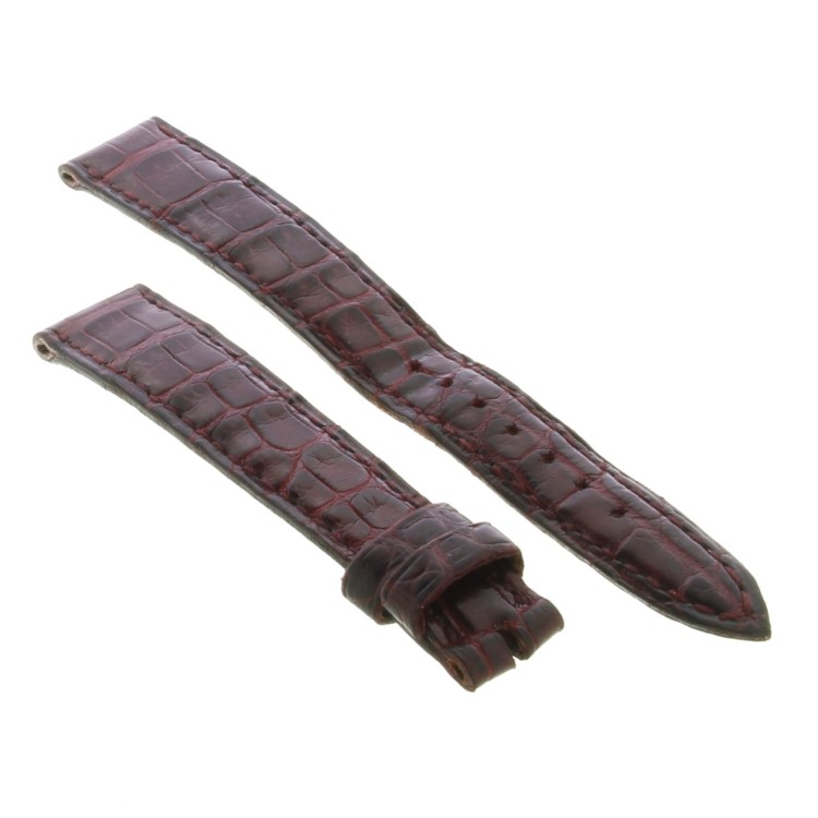 BLANCPAIN Cinturino Usato Alligatore Rosso Bordeaux Opaco misure 15/12 mm B34B Presenta segni di usura