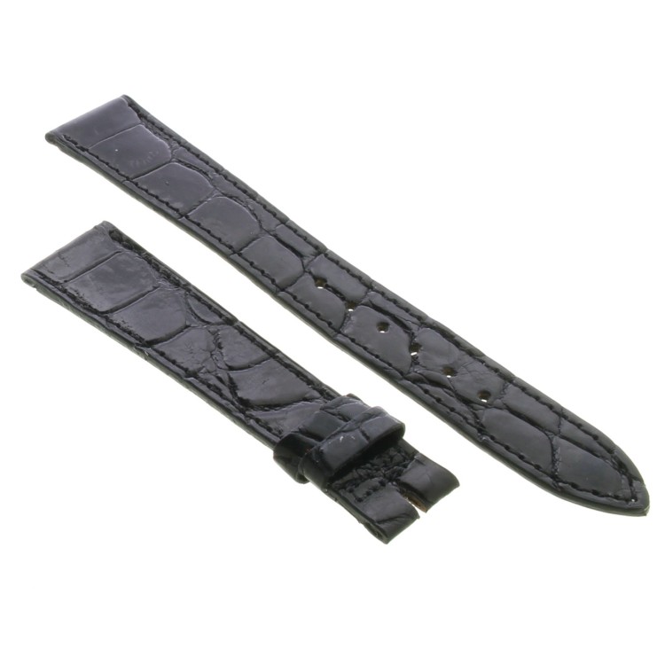 Longines Cinturino Alligatore Nero Lucido 18/14 mm B28G.