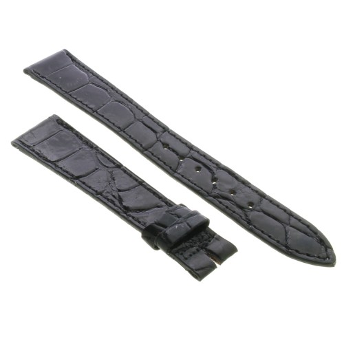 Longines Cinturino Alligatore Nero Lucido 18/14 mm B28G.