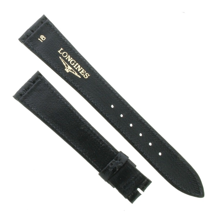 Longines Cinturino Coccodrillo Nero Lucido 18/14 mm B28N