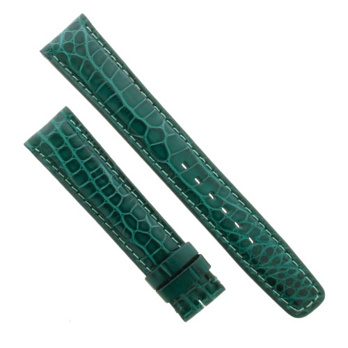 OMEGA Cinturino Vintage Alligatore Verde Opaco 18/16 mm B53B Lunghezza 114/76 mm