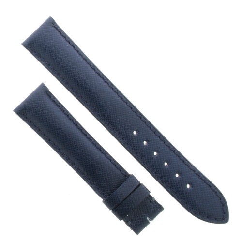 OMEGA cinturino Vintage Pelle Saffiano Blu 18/16 mm spezzoni 115/75 mm Spessore 4,3 mm