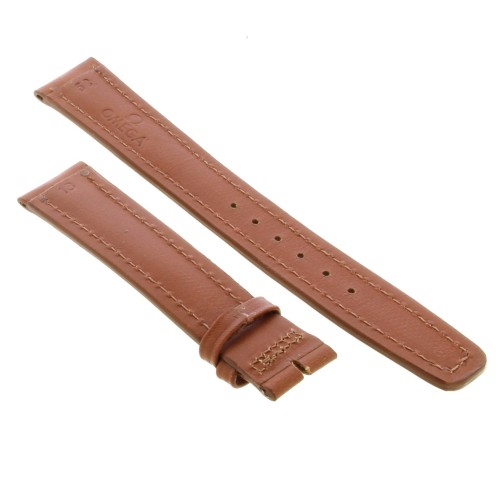 OMEGA cinturino Vintage Pelle Marrone 18/16 bombatura spezzoni 116/76 mm Spessore 4,8 mm.
