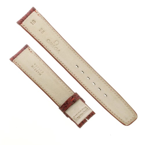 OMEGA cinturino Vintage Squalo Rosso Bordeaux 18/16 con bombatura.spezzoni 115/75 mm. Spessore 5,7 mm..
