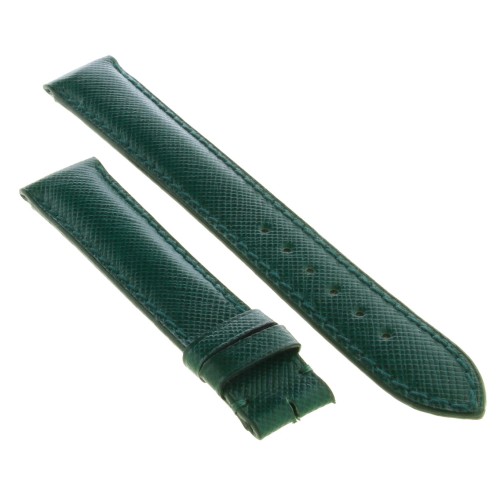 OMEGA cinturino Vintage Pelle Saffiano Verde 18/16 mm spezzoni 115/75 mm Spessore 4,3 mm.