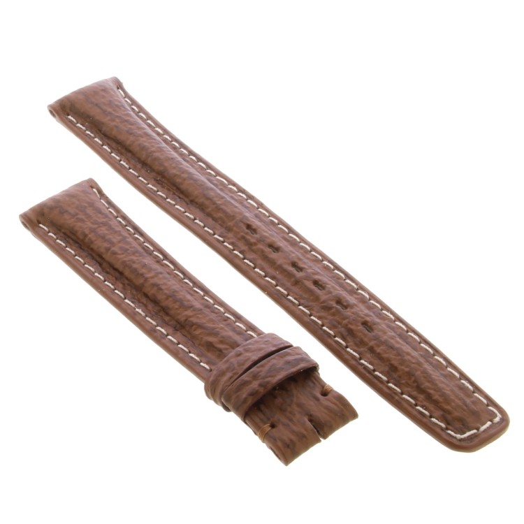 OMEGA cinturino Vintage Squalo Marrone 18/16 con bombatura.spezzoni 115/75 mm. Spessore 5,7 mm..