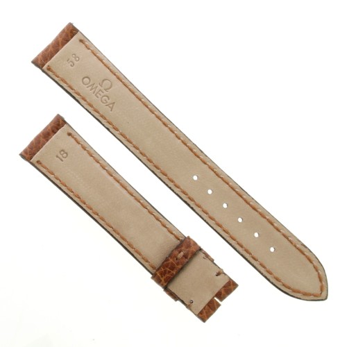 OMEGA cinturino Vintage Pelle Martellata Marrone 18/16 mm spezzoni 115/75 mm Spessore 4,8 mm.