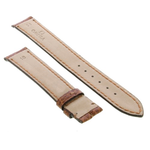 OMEGA cinturino Vintage Pelle Martellata Marrone 18/16 mm spezzoni 115/75 mm Spessore 4,8 mm.