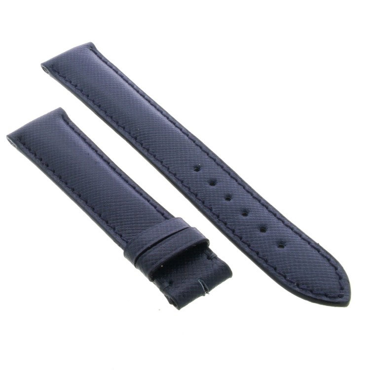 OMEGA cinturino Vintage Pelle Saffiano Blu 18/16 mm spezzoni 115/75 mm Spessore 4,3 mm