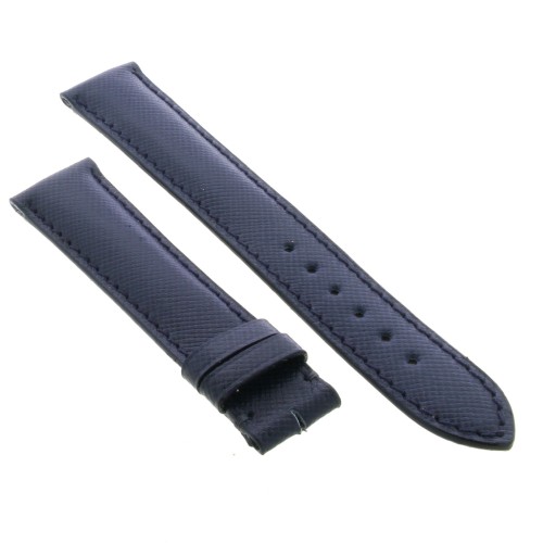 OMEGA cinturino Vintage Pelle Saffiano Blu 18/16 mm spezzoni 115/75 mm Spessore 4,3 mm