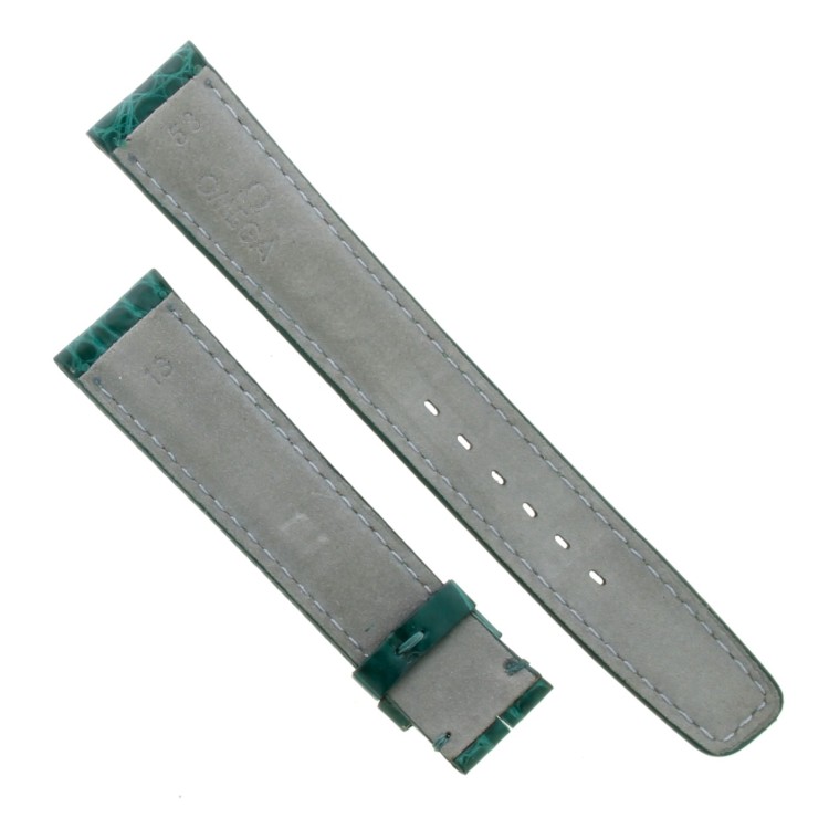 OMEGA Cinturino Vintage Alligatore Verde Opaco 18/16 mm B53B Lunghezza 114/76 mm