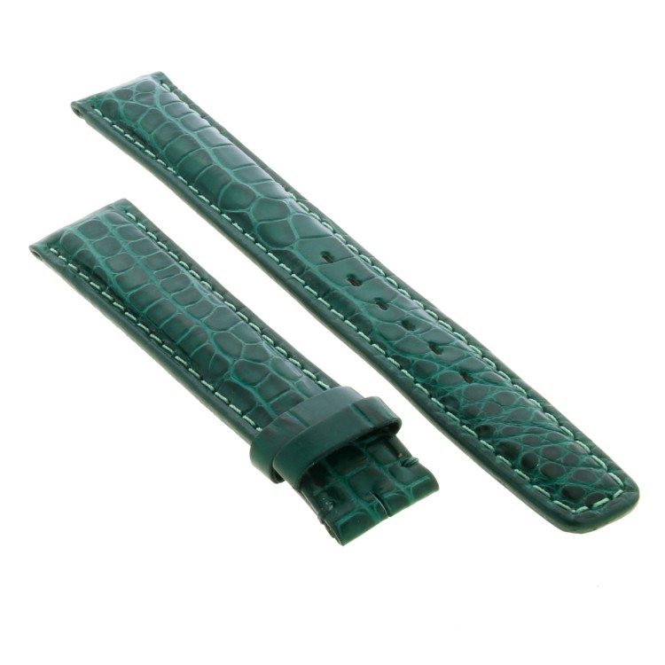 OMEGA Cinturino Vintage Alligatore Verde Opaco 18/16 mm B53B Lunghezza 114/76 mm