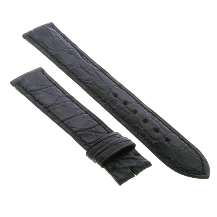 OMEGA Cinturino Vintage Alligatore Nero Opaco 18/16 mm B30B Lunghezza 114/76 mm