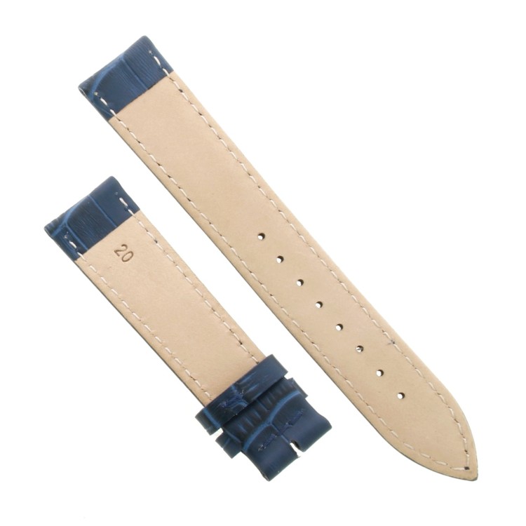 Cinturino Stampa Alligatore Blu Opaco 20/18 mm B37B classico