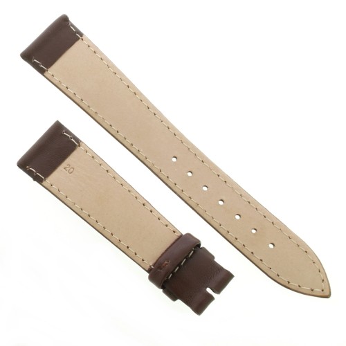 Cinturino Pelle Agnello Marrone opaco 20/16 mm B27B Piatto classico