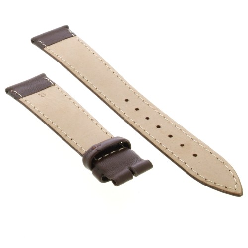 Cinturino Pelle Agnello Marrone opaco 20/16 mm B27B Piatto classico