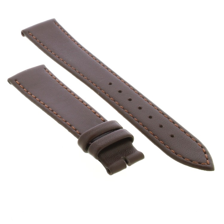 Cinturino Pelle Agnello Marrone opaco 20/16 mm B27B Piatto classico