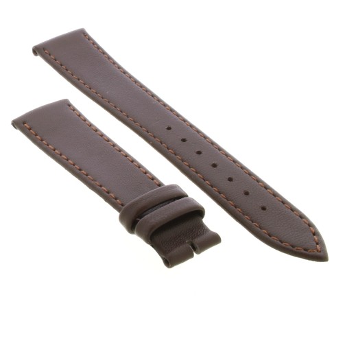 Cinturino Pelle Agnello Marrone opaco 20/16 mm B27B Piatto classico