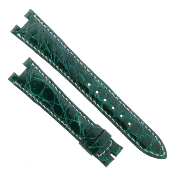 DUNHILL Cinturino Alligatore Verde Lucido 18/14 mm imposta da 6 mm B30B spessore 3 mm lunghezze 114/76 mm
