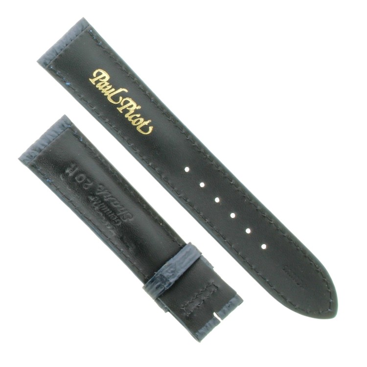 PAUL PICOT cinturino Squalo Blu  20/18 mm B50N spezzoni 115/76 mm. Spessore 5 mm.