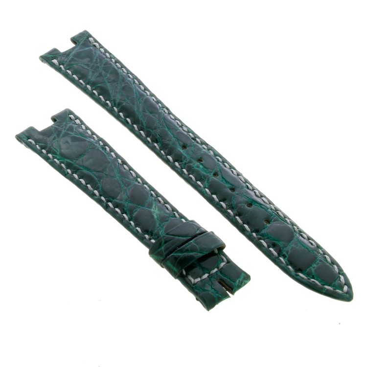 DUNHILL Cinturino Alligatore Verde Lucido 18/14 mm imposta da 6 mm B30B spessore 3 mm lunghezze 114/76 mm