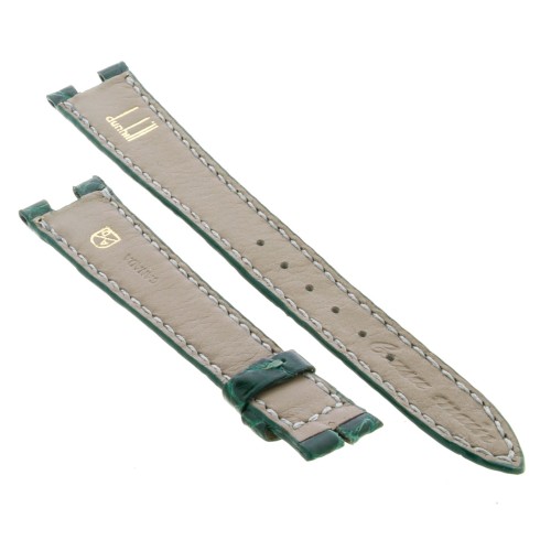 DUNHILL Cinturino Alligatore Verde Lucido 18/14 mm imposta da 6 mm B30B spessore 3 mm lunghezze 114/76 mm