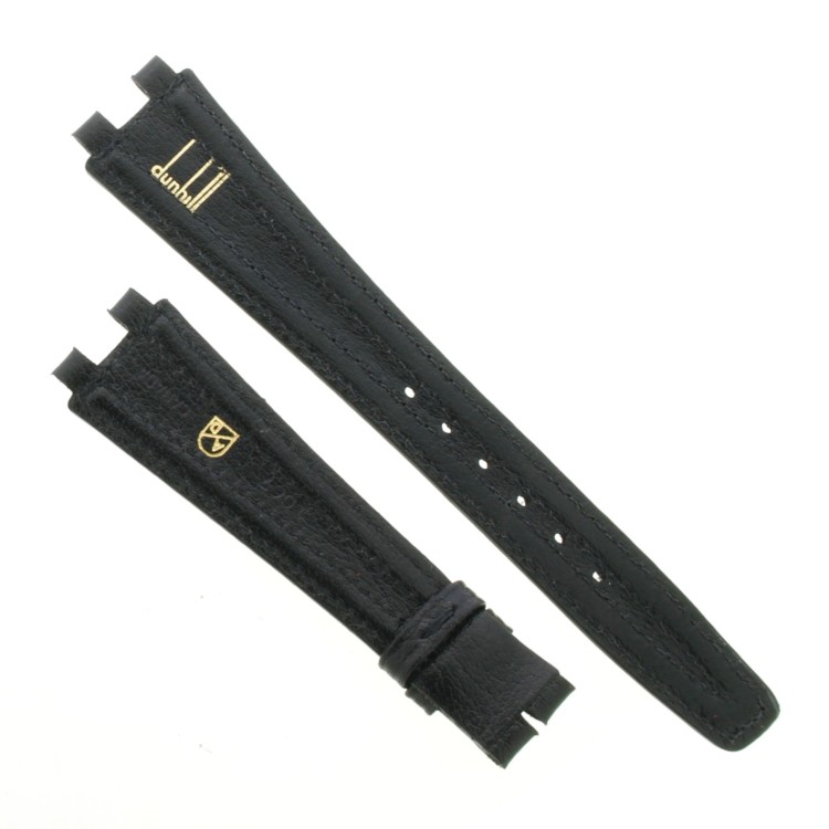 DUNHILL Cinturino Pelle Nero 20/14 mm imposta da 6 mm B30N spessore 3 mm lunghezze 120/78 mm.