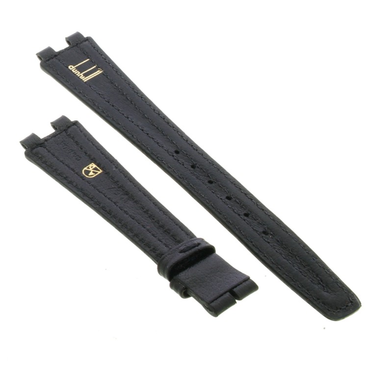 DUNHILL Cinturino Pelle Nero 20/14 mm imposta da 6 mm B30N spessore 3 mm lunghezze 120/78 mm.