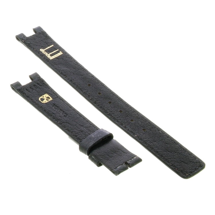 DUNHILL Cinturino Alligatore Nero Lucido 14/12 mm imposta da 6 mm B30N spessore 3 mm lunghezze 103/65 mm