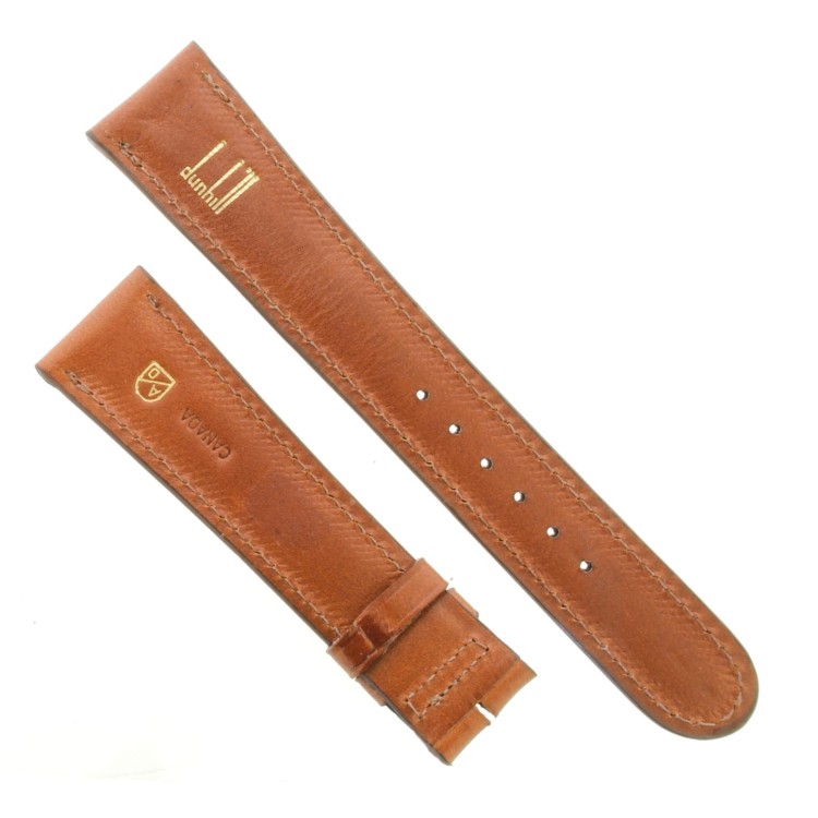 DUNHILL Cinturino Pelle Marrone Marcato Dunhill 20/17 mm B45B spessore 4,5 mm lunghezze 116/76 mm