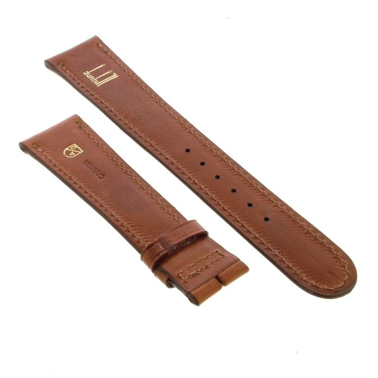 DUNHILL Cinturino Pelle Marrone Marcato Dunhill 20/17 mm B45B spessore 4,5 mm lunghezze 116/76 mm