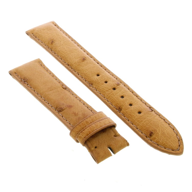 PAUL PICOT cinturino Struzzo Marrone Miele 20/18 mm B45B spezzoni 115/76 mm Spessore 4,5 mm