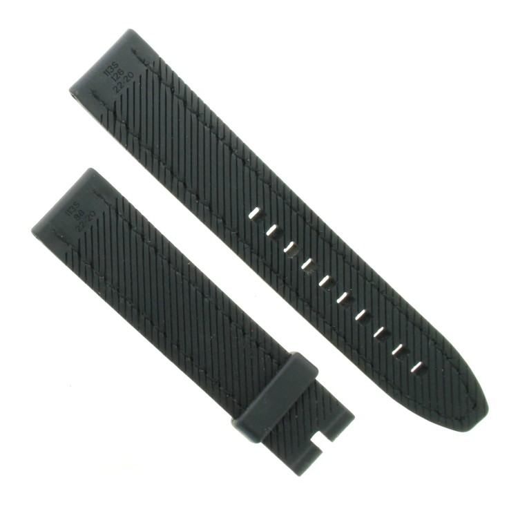 Cinturino Breitling Caucciù Nero Opaco 22/20 mm B43N cuciture rosse.