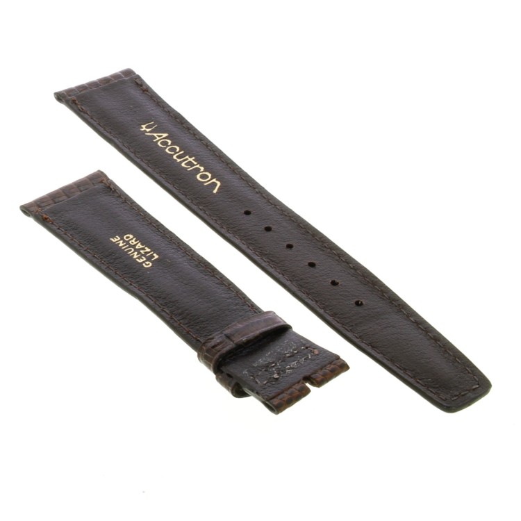 BULOVA Accutron Cinturino Lucertola Tejus Marrone Lucido 20/16 mm B35M spessore 3,5 mm