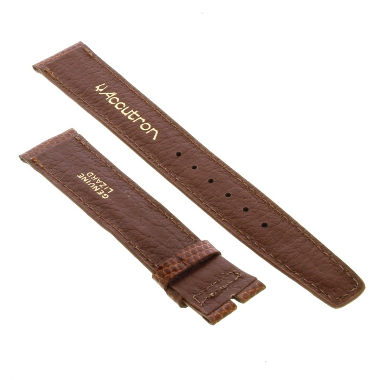 BULOVA Accutron Cinturino Lucertola Marrone Lucido 18/16 mm B35M spessore 3,5 mm