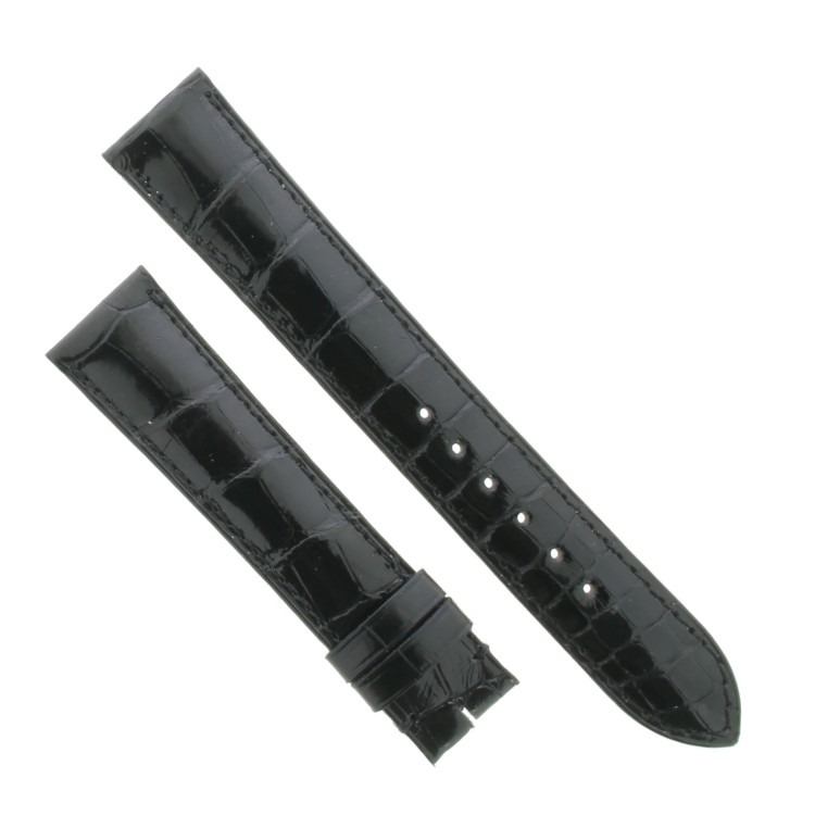 Cinturino Sartoriale Alligatore Nero Lucido 18/16 mm B32B classico.