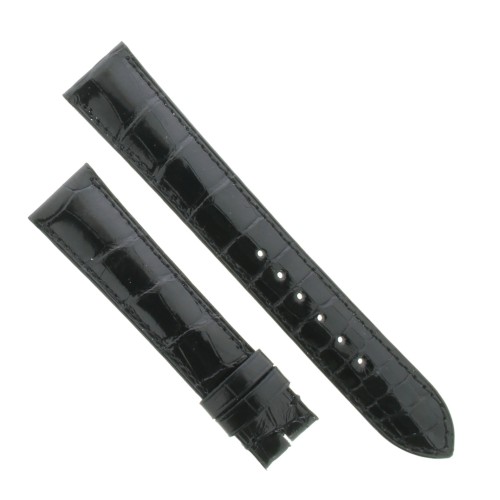 Cinturino Sartoriale Alligatore Nero Lucido 18/16 mm B32B classico.