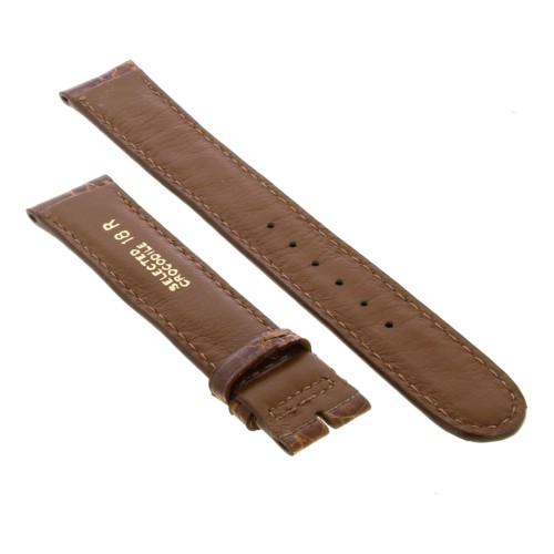 Cinturino Sartoriale Coccodrillo Marrone Gold Lucido 18/16 mm B40M spessore 4 mm forma classica