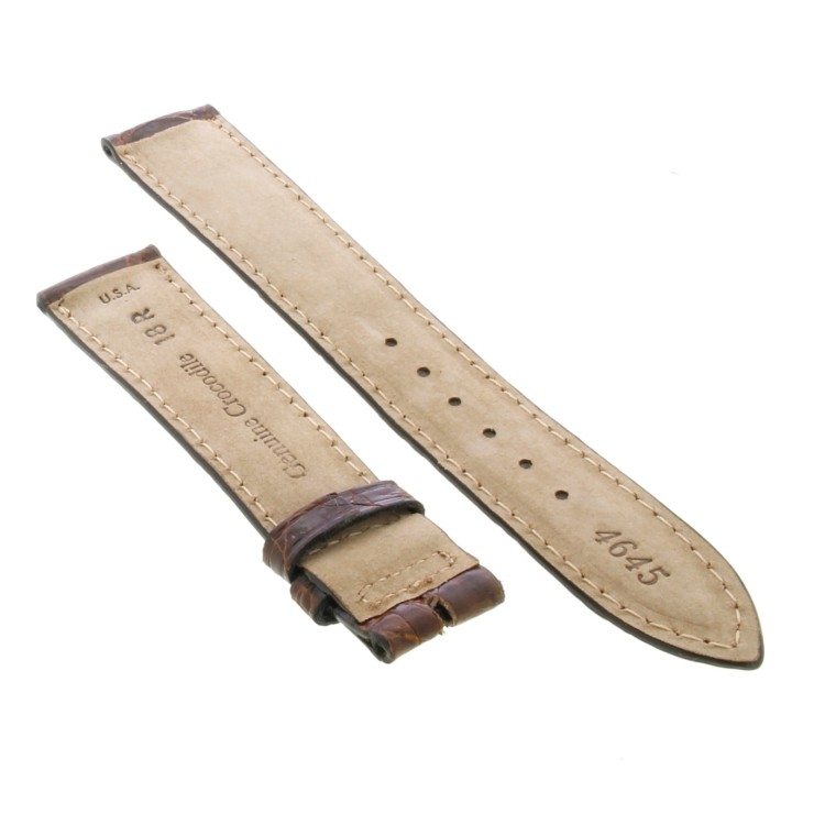 Cinturino Coccodrillo Marrone Testa di Moro Lucido 18/16 mm B35B forma classica