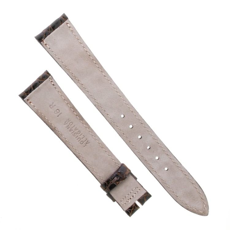 Cinturino Coccodrillo Marrone Testa di Moro Lucido 18/14 mm B28G forma classica