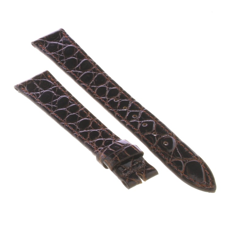 Cinturino Coccodrillo Marrone Testa di Moro Lucido 18/14 mm B28G forma classica