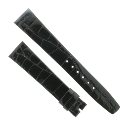 Cinturino Sartoriale Alligatore Nero Lucido 18/14 mm B23N classico.