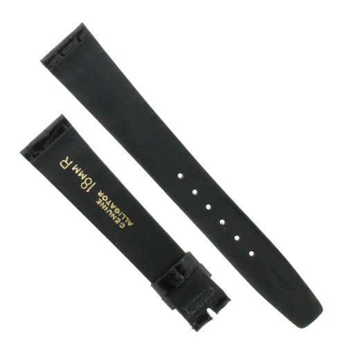 Cinturino Sartoriale Alligatore Nero Lucido 18/14 mm B23N classico.